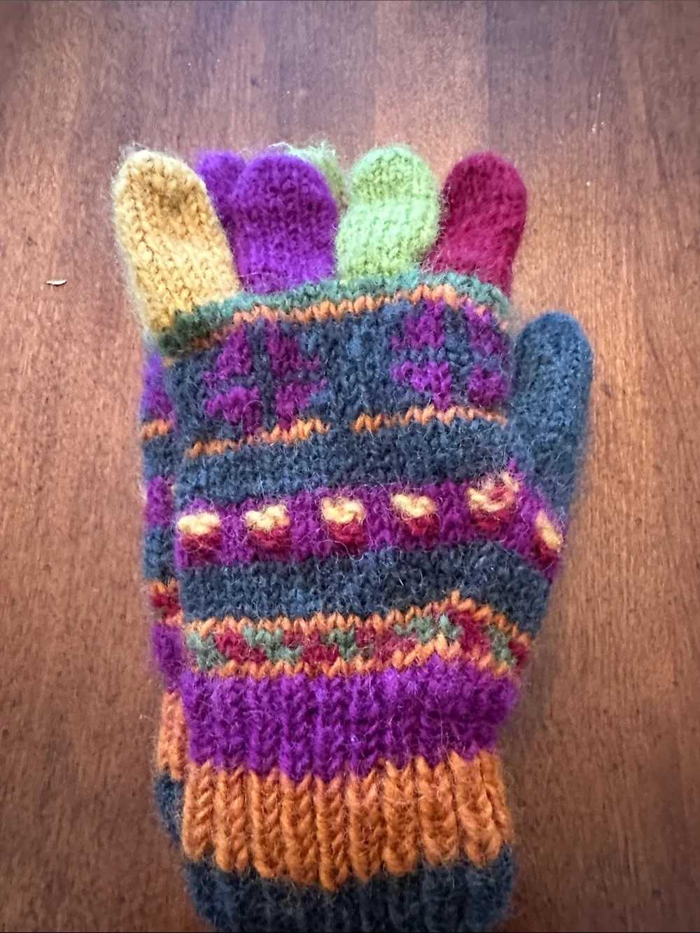 Namaste wool fleece lined gloves OS